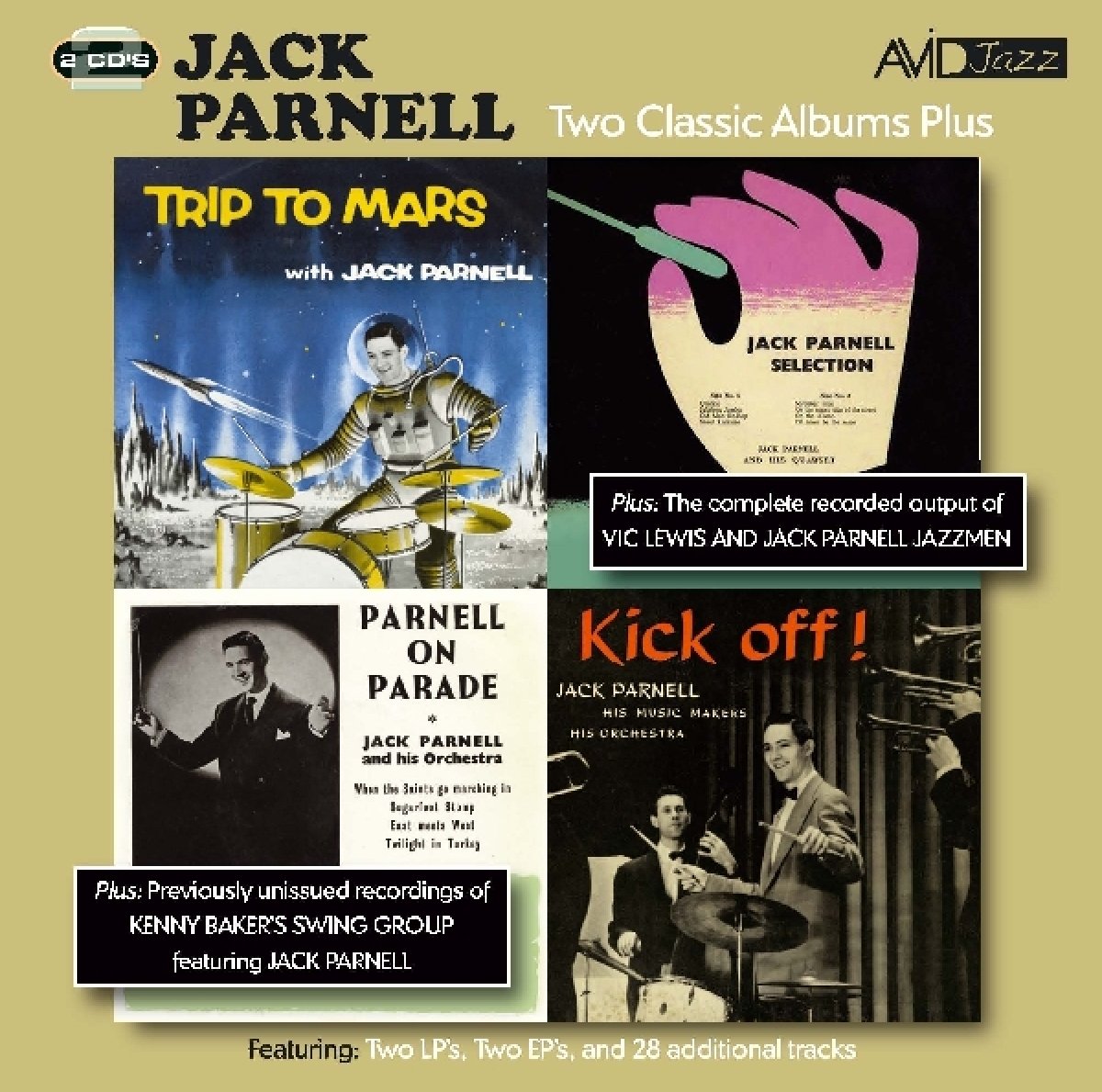 JACK PARNELL: TWO CLASSIC ALBUMS PLUS TWO EP’S (TRIP TO MARS / JACK PARNELL SELECTION / PARNELL ON PARADE / KICK OFF!) (2CD)