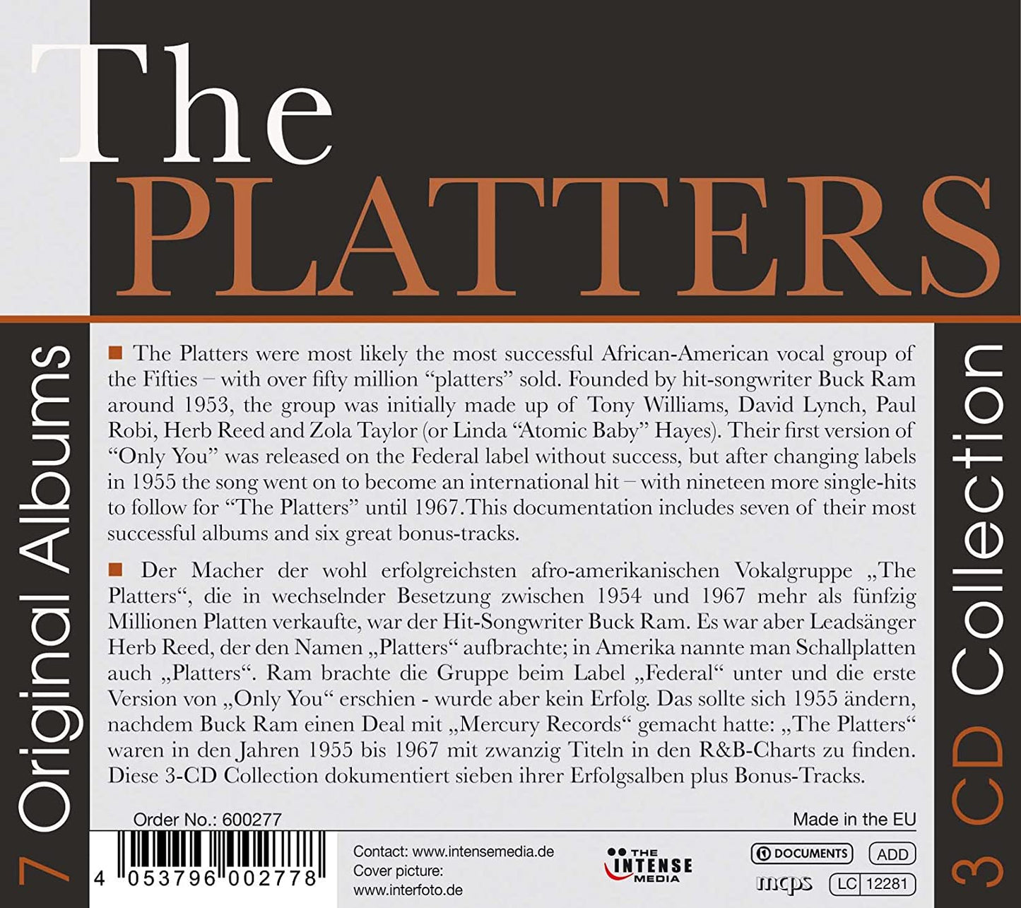 THE PLATTERS - 7 ORIGINAL ALBUMS (3 CDS)