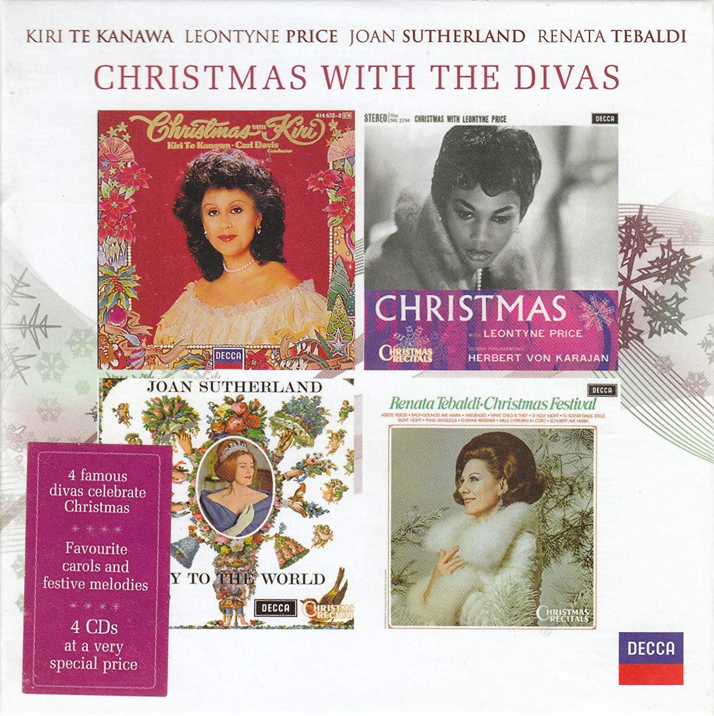 CHRISTMAS WITH THE DIVAS - TE KANAWA, TEBALDI, PRICE, SUTHERLAND (4 CDS)