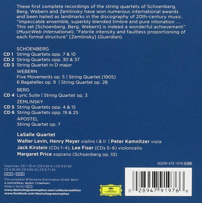 SCHOENBERG / WEBERN / BERG / ZEMLINSKY: COMPLETE STRING QUARTETS - LASALLE QUARTET (6 CDS)