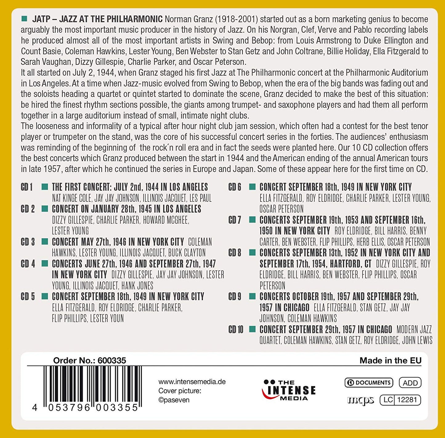 JAZZ AT THE PHILHARMONIC - MILESTONES OF JAZZ LEGENDS (10 CDS)