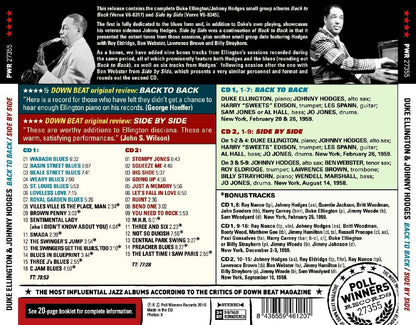 DUKE ELLINGTON & JOHNNY HODGES: Back to Back/Side by Side (2 CDs)
