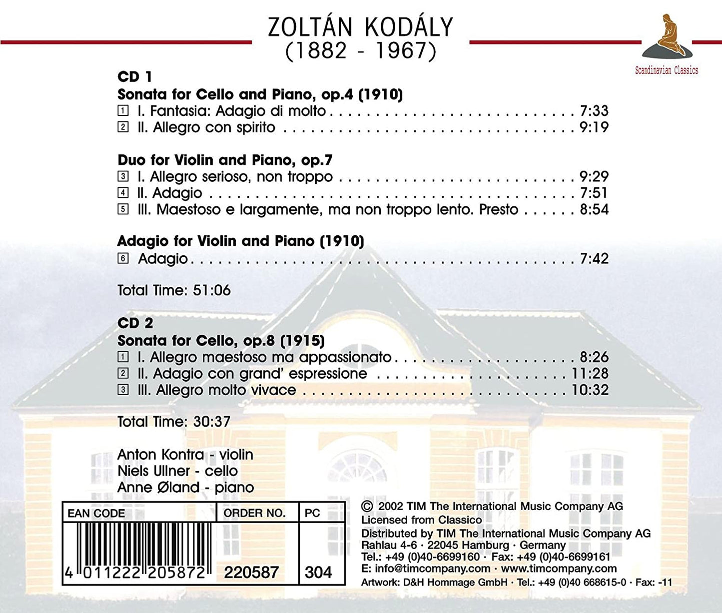 KODALY: CHAMBER WORKS (2 CDS)