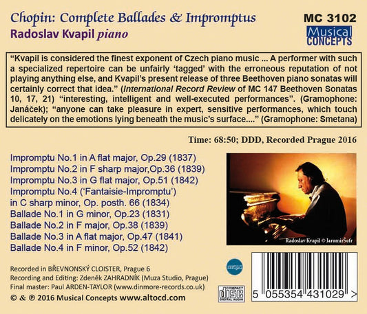 CHOPIN: COMPLETE BALLADES & IMPROMPTUS - RADOSLAV KVAPIL