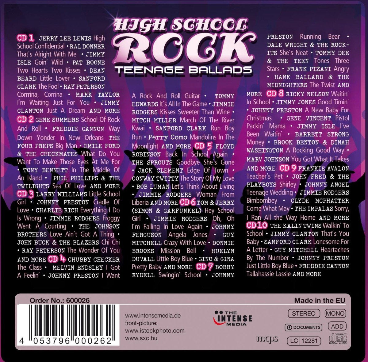 HIGH SCHOOL ROCK: TEENAGE BALLADS (10 CDS)