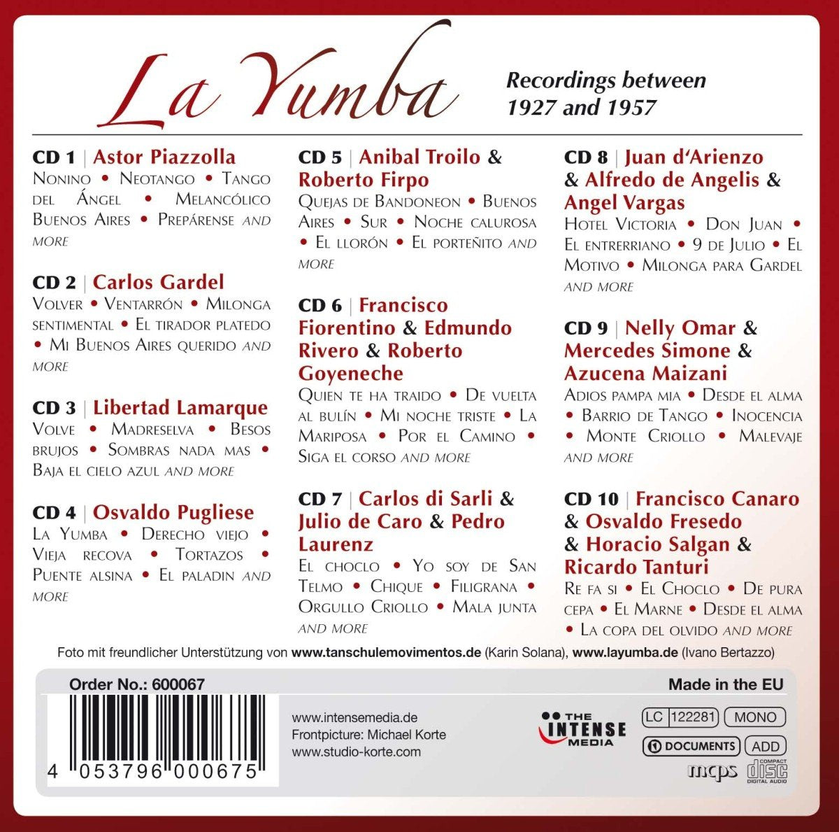 La Yumba - The Greatest Tango Performers (10 CDs)