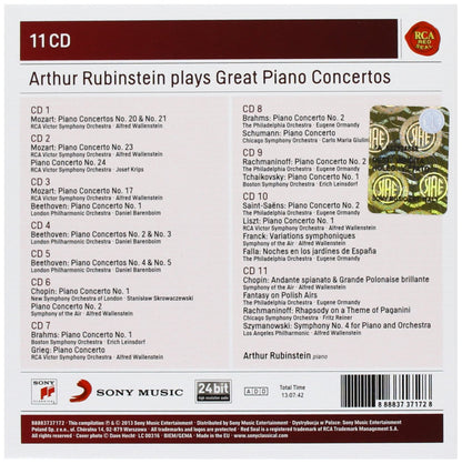 ARTHUR RUBINSTEIN PLAYS GREAT PIANO CONCERTOS (11 CDS)