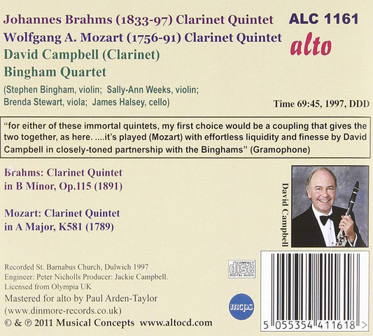 BRAHMS & MOZART: CLARINET QUINTETS - CAMPBELL, BINGHAM QUARTET