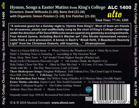 HYMNS, SONGS AND EASTER MATINS - KING'S COLLEGE CHOIR