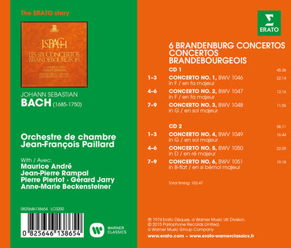 BACH: 6 Brandenburg Concertos - Paillard, Orchestra de Chambre (2 CDs)