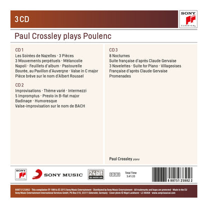 POULENC: COMPLETE WORKS FOR PIANO - PAUL CROSSLEY (3 CDS)
