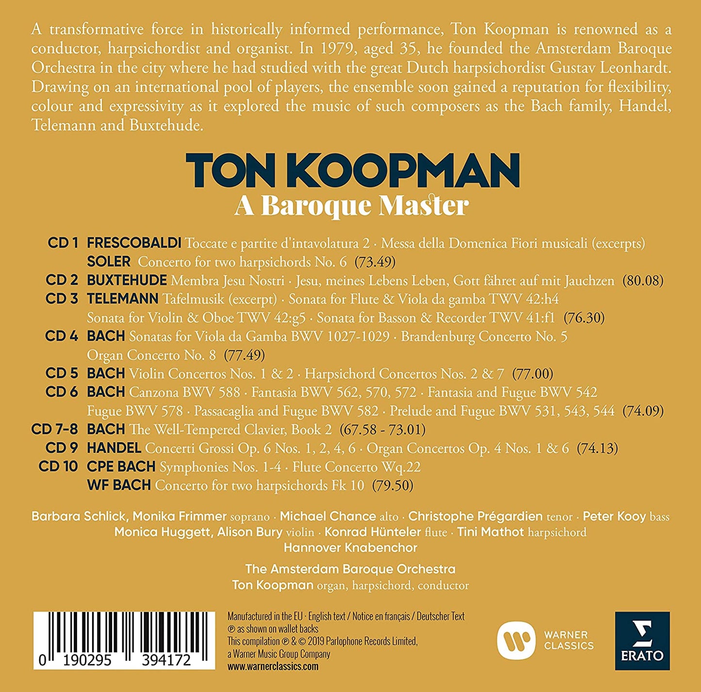 TON KOOPMAN: A BAROQUE MASTER (10 CD)