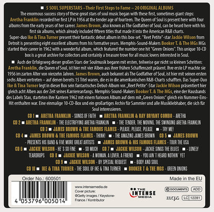 5 Soul Superstars: First Steps to Fame - Aretha Franklin, Ike & Tina Turner, James Brown, Jackie Wilson, Booker T. and the MGs (10 CDs)