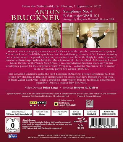 BRUCKNER: SYMPHONY NO. 4 (BLU RAY) - CLEVELAND ORCHESTRA; WELSER-MOST