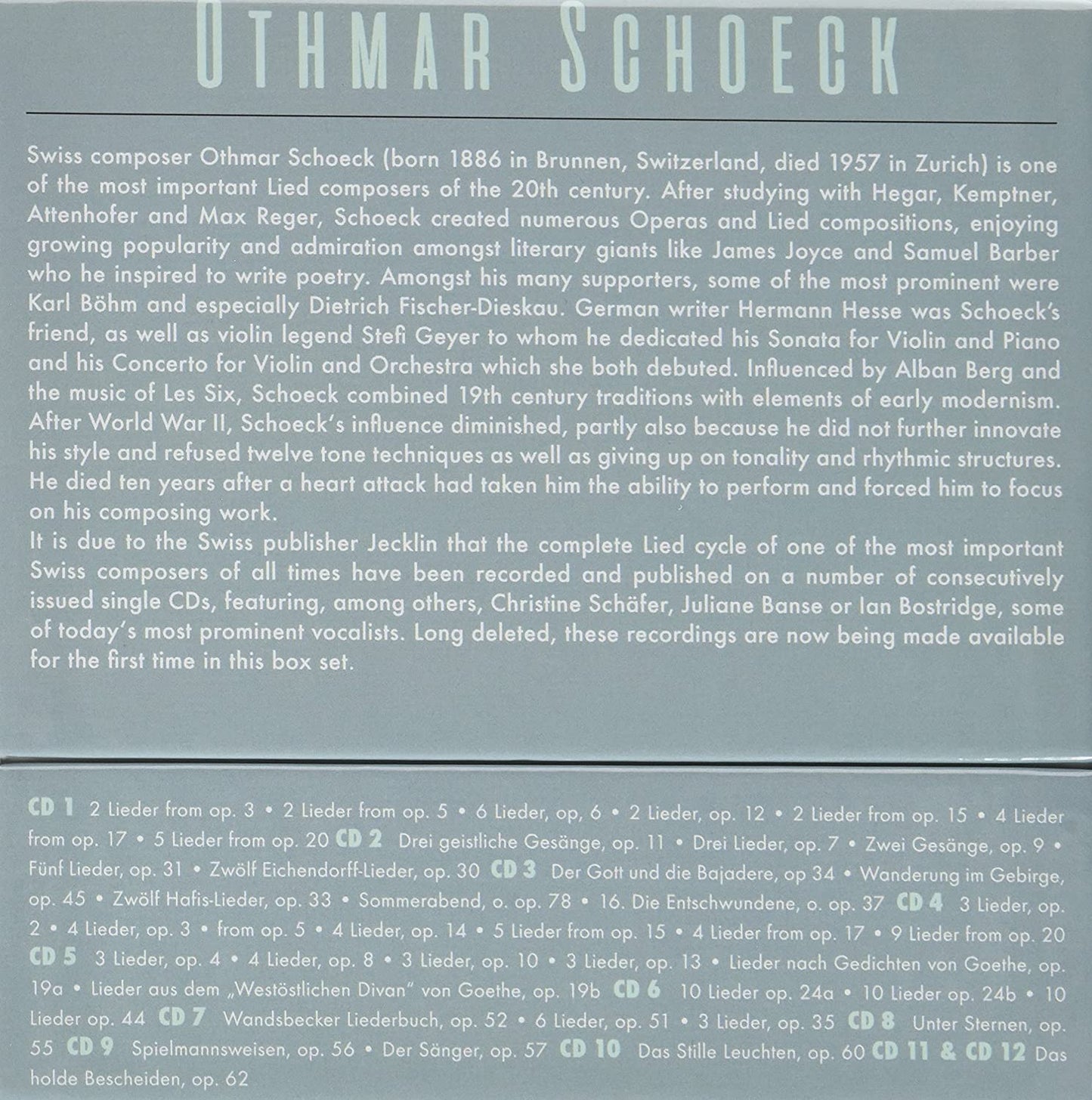 Schoeck: Lieder (12 CDs)