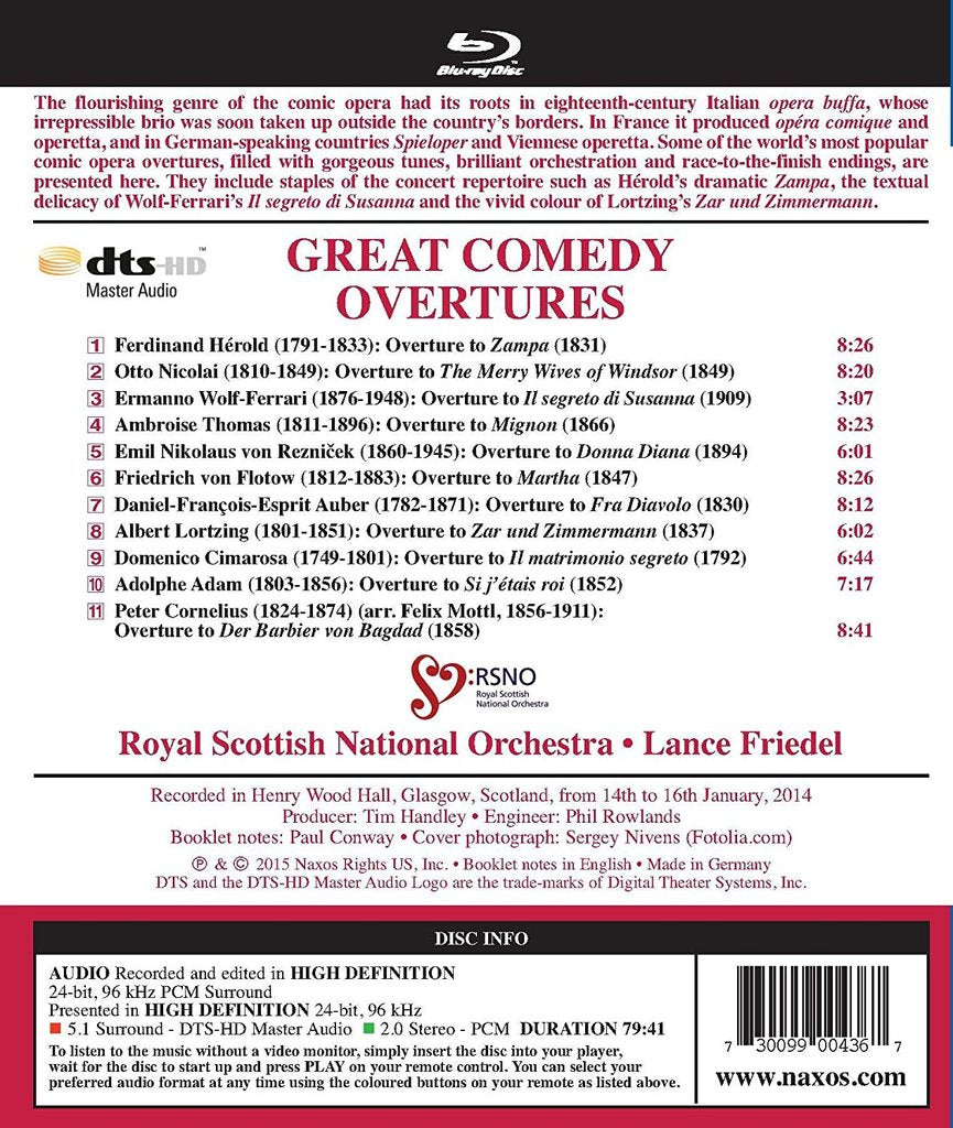 GREAT COMEDY OVERTURES (BLU-RAY AUDIO) - ROYAL SCOTTISH NATIONAL ORCHESTRA; FRIEDEL
