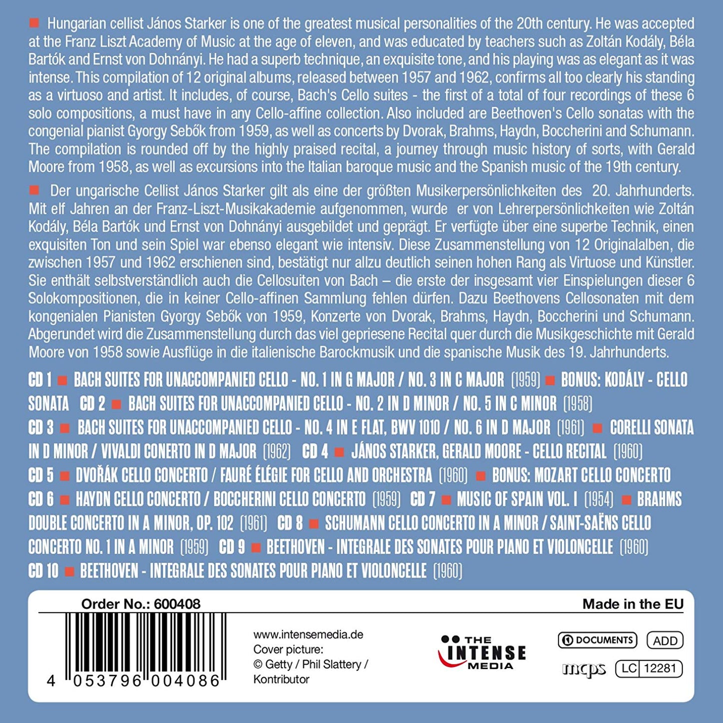 JANOS STARKER Milestones Of A Legend - 12 Original Albums (10 CDS)