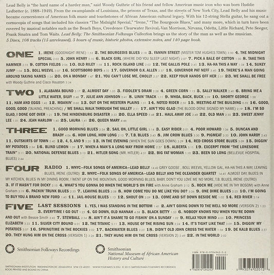 LEADBELLY: The Smithsonian Folkways Collection (5 CDs, 140 PAGE BOOK)