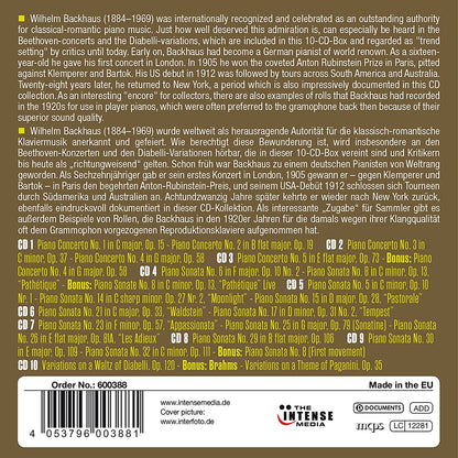 BEETHOVEN: SONATAS & VARIATIONS - WILLIAM BACKHAUS (10 CDS)