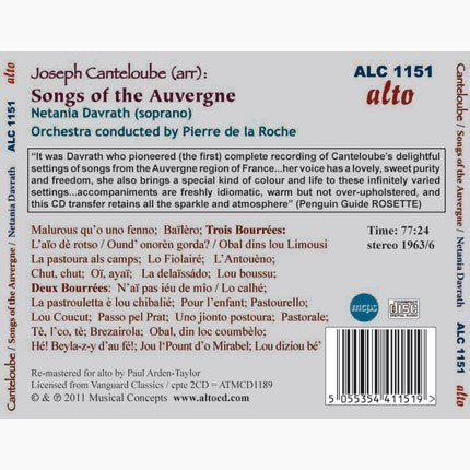 CANTALOUBE: SONGS OF THE AUVERGNE - DAVRATH