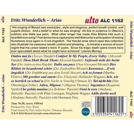 FRITZ WUNDERLICH: TENOR ARIAS (HANDEL, MOZART, STRAUSS, PUCCINI)