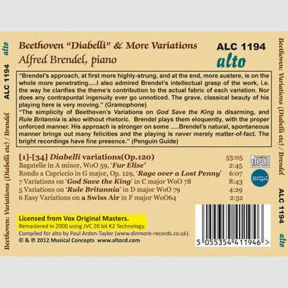 BEETHOVEN: DIABELLI AND OTHER VARIATIONS - ALFRED BRENDEL