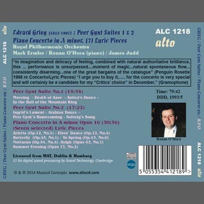 GRIEG: PEER GYNT SUITES 1 & 2; PIANO CONCERTO; 7 LYRIC PIECES - O'HORA, ERMLER, JUDD, ROYAL PHILHARMONIC