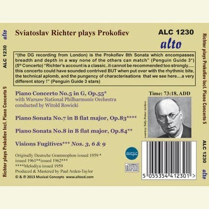 PROKOFIEV: PIANO CONCERTO 5; WAR SONATAS - SVIATOSLAV RICHTER
