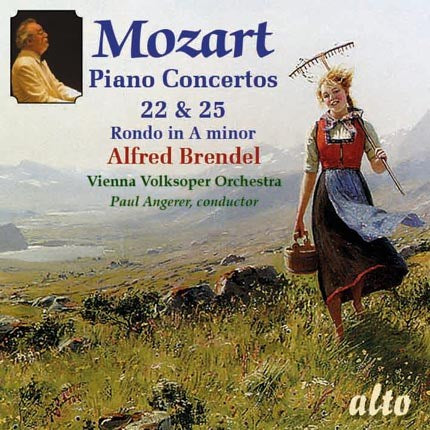 MOZART: PIANO CONCERTOS 22 & 25; RONDO NO. 3 - ALFRED BRENDEL, VIENNA VOLKSOPER ORCHESTRA, PAUL ANGERER