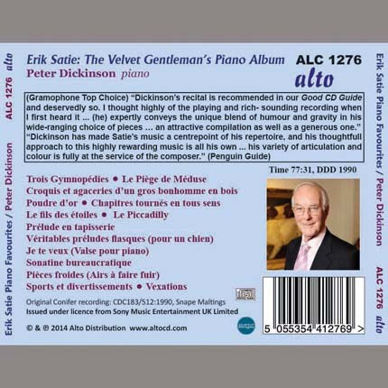 SATIE: "VELVET GENTLEMAN'S" ALBUM FOR PIANO - PETER DICKINSON