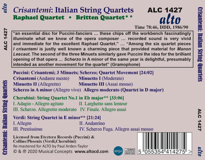 Crisantemi: Italian String Quartets (Puccini, Cherubini, Verdi) - Raphael Quartet, Britten Quartet