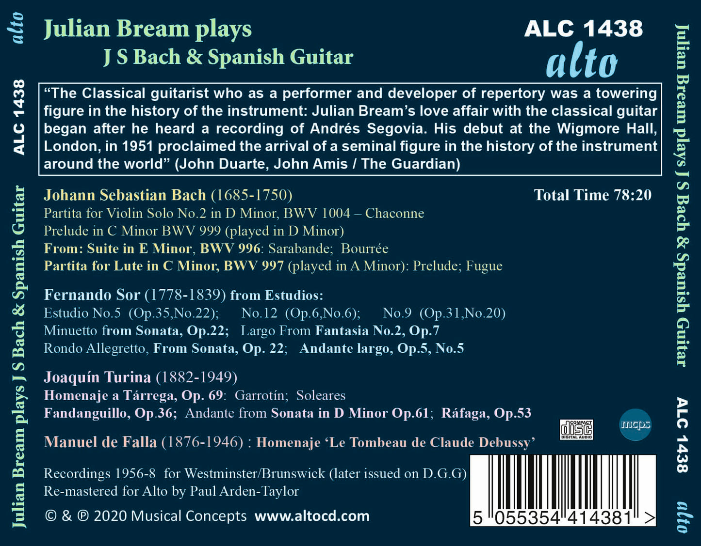 Julian Bream Plays J.S. Bach and Spanish Guitar Music