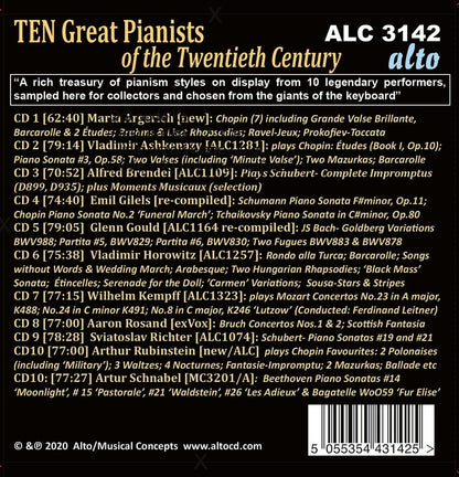 TEN GREAT PIANISTS of THE TWENTIETH CENTURY (10 CDS)