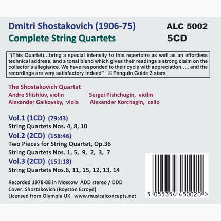 SHOSTAKOVICH: Complete String Quartets - Shostakovich Quartet (5 CDS)