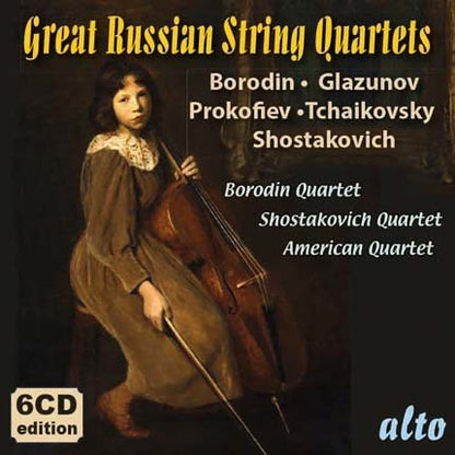 GREAT RUSSIAN STRING QUARTETS - PROKOFIEV, SHOSTAKOVICH, GLAZUNOV, BORODIN  (6 CDS)