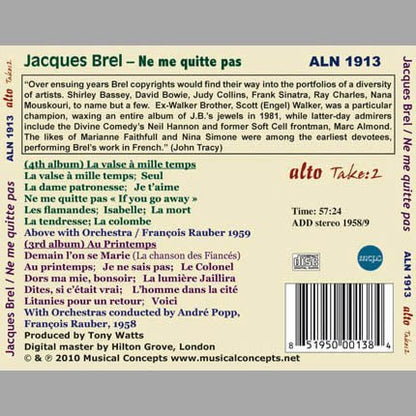 JACQUES BREL: NE ME QUITTE PAS (2 CLASSIC ALBUMS)