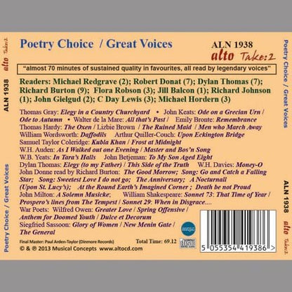 POETRY CHOICE: LEGENDARY VOICES RECITE GREAT POETRY