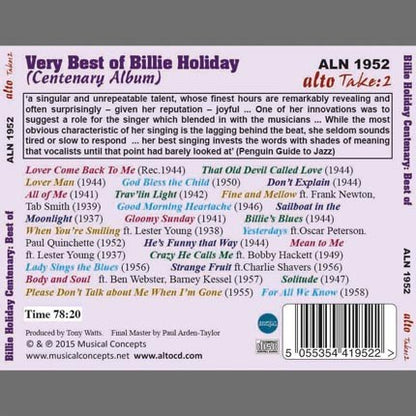 BILLIE HOLIDAY: THE VERY BEST OF BILLIE HOLIDAY