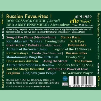 RUSSIAN FAVOURITES! - DON COSSACK CHOIR, RED ARMY ENSEMBLE