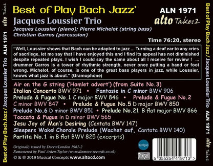 BEST OF "PLAY BACH" JAZZ - JACQUES LOUSSIER TRIO