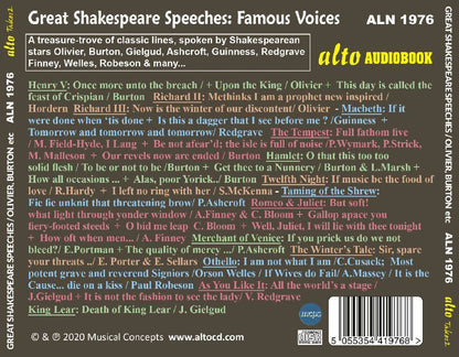 Great Shakespeare Speeches: Famous Voices