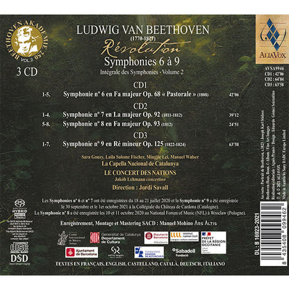BEETHOVEN REVOLUTION: SYMPHONIES 6 TO 9 -  LE CONCERT DES NATIONS, JORDI SAVALL (3 SACD)