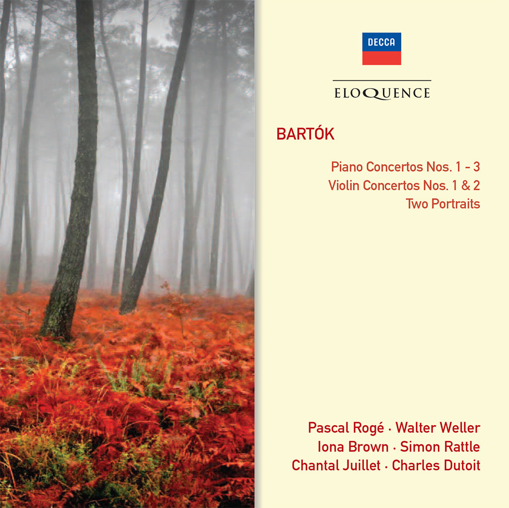 BARTOK: Violin Concertos 1 & 2, Piano Concertos 1-3, Two Portraits - Kyung Wha Chung, Pascal Roge, Iona Brown, Chantal Juillet, Charles Dutoit, Simon Rattle (2 CDs)