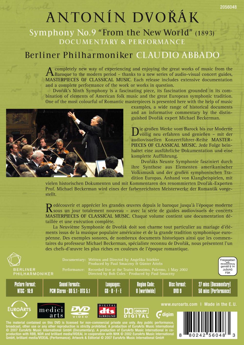 DVORAK: Introducing Dvorak's Symphony No. 9 - Abbado, Berlin Philharmonic (Documentary and Full Performance on DVD)