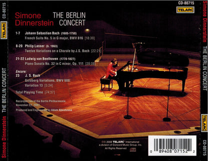 SIMONE DINNERSTEIN: The Berlin Concert - Bach, Beethoven, Lasser