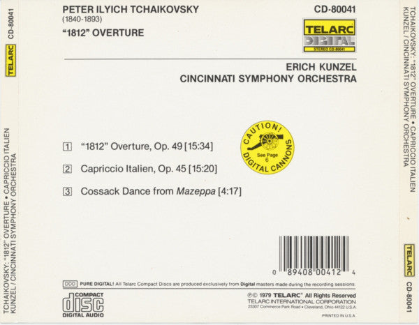 Tchaikovsky: 1812 Overture, Capriccio Italien, Cossack Dance From Mazeppa - Erich Kunzel, Cincinnati Pops Orchestra