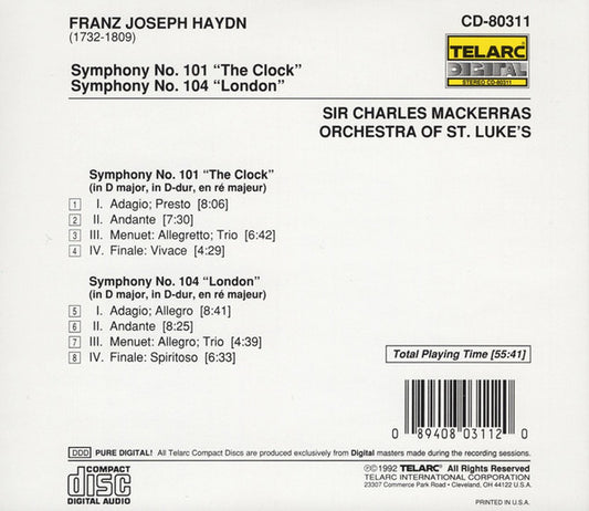 HAYDN: SYMPHONIES NO. 101 & 104 - Orchestra of St. Luke's, Charles Mackerras