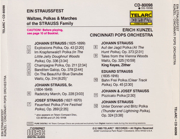 STRAUSS: EIN STRAUSSFEST - Erich Kunzel, Cincinnati Pops Orchestra