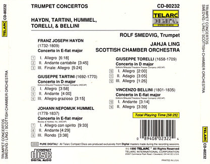 TRUMPET CONCERTOS (HAYDN/HUMMEL/TARTINI/TORELLI/BELLINI) - Rolf Smedvig, Jahja Ling, Scottish Chamber Orchestra