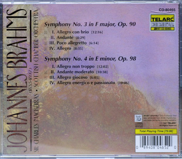 BRAHMS: SYMPHONIES NO. 3 & 4 - Mackerras, Scottish National Orchestra